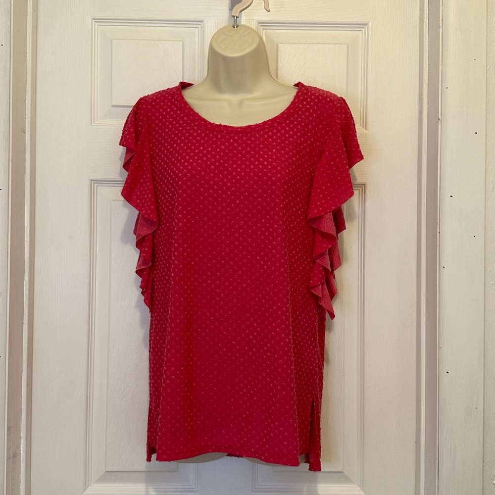 Small Pink Ruffle Sleeveless Top